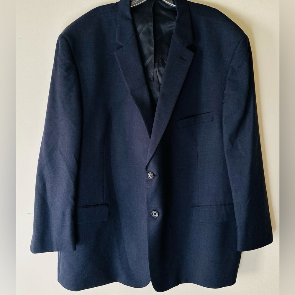 Pronto Uomo Men's Wool Sport
Coat Blazer Two Button Closure Navy Size 56R